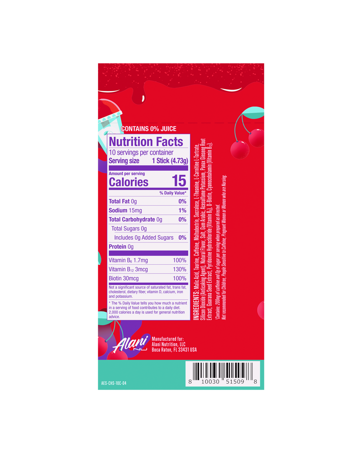 Cherry Slush Energy Sticks - 10-Pack