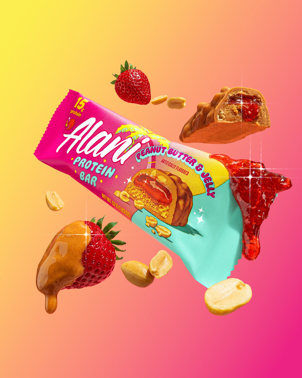Peanut Butter & Jelly Protein Bars - 12-Pack